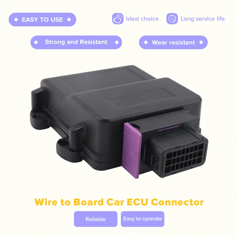 Pengontrol Mobil Motor Otomotif 24Pin Konektor Papan Sirkuit ECU Cangkang Aloi Aluminium