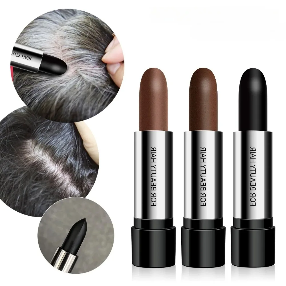 One-Time Hair Dye Pens Instant Gray Root Coverage Hair Colors Cream Stick Penicl Fast Temporary Cover Up White Hair Black Brown