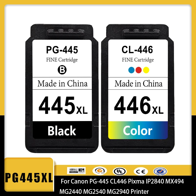 Compatible PG-445 PG445 CL-446 XL Ink Cartridge for Canon PG 445 CL446 for Canon PIXMA MX494 MG2440 MG2940 MG2540 MG2540S IP2840