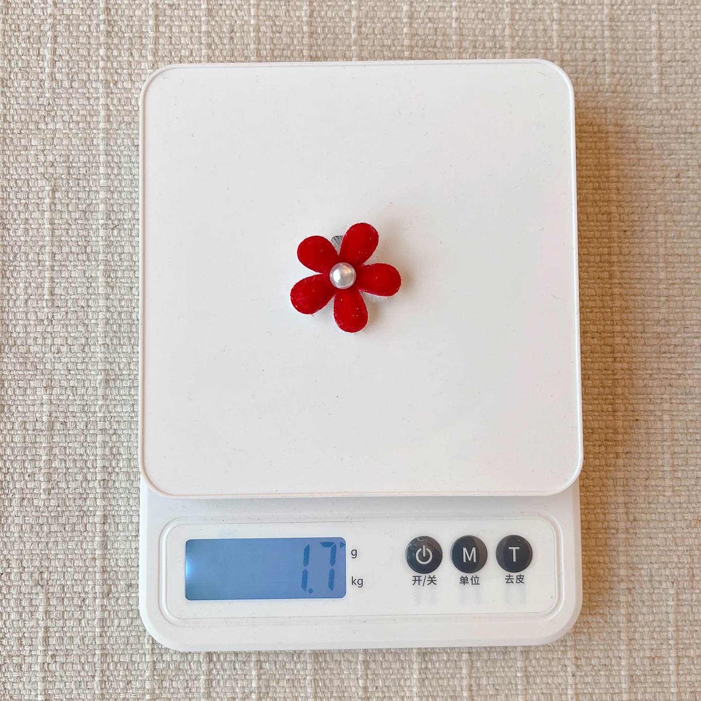 2026 Neu 8-teiliges Set Niedliche Rote Samt-Blumen Haarspangen Mini Kristall-Perlen Schonende Haarklammern für Babymädchen Neujahrs-Party-Geschenk – Detail 8