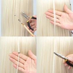 Nano Ring Hair Extensions, Loop Threader, Bead Hair Extensions Tools, Fusão a frio profissional, 6 pcs