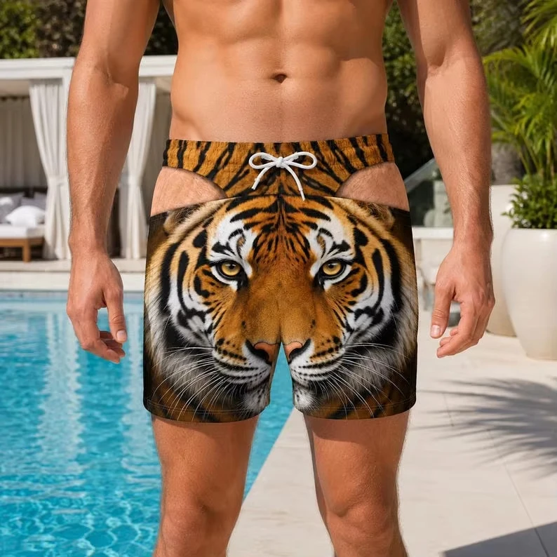 2026 New Summer New Style Best-selling Fun Unique Men's Beach Shorts with Animal Print Beach Pants Are Suitable for Pool Parties