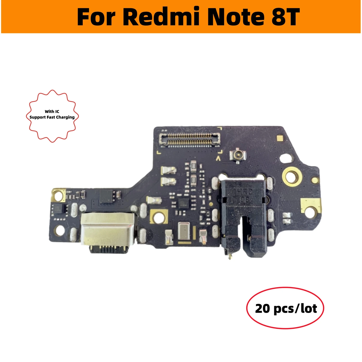 

20 шт./партия, запасные части для зарядного USB-порта Xiaomi Redmi Note 8T