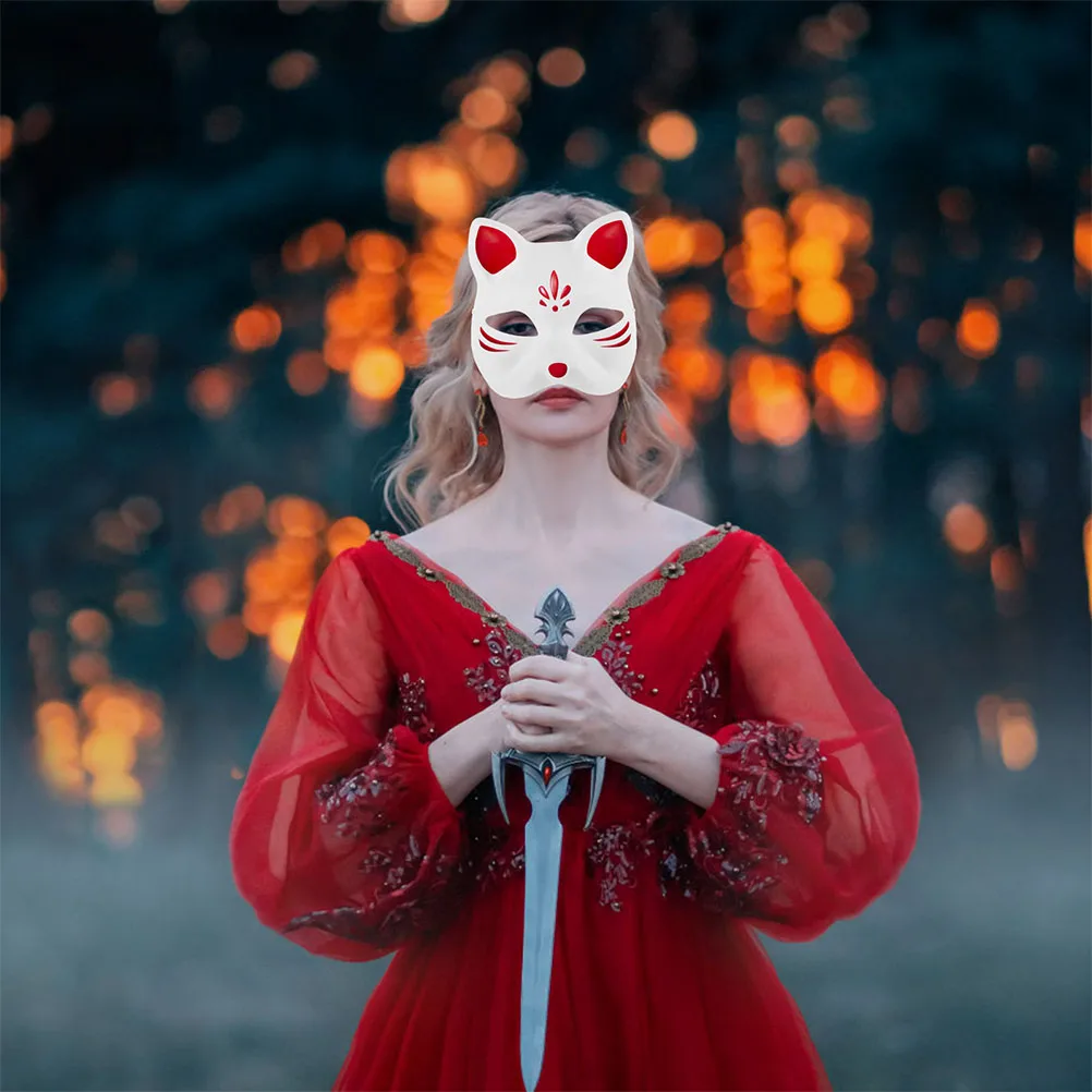 7-teiliges Maskenhandwerk, leere Anziehmasken, Malerei, Abschlussball, Katzengesicht, DIY-Maskerade, weißes Papier, Graffiti, für Männer und Frauen