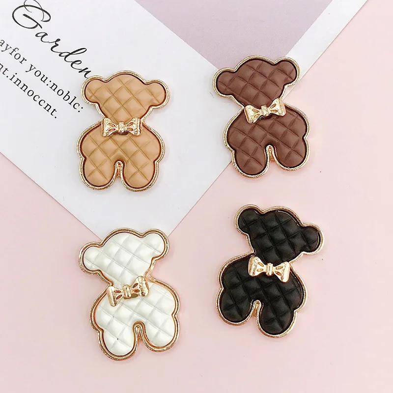 Accesorios creativos de oso pintado con spray para bricolaje, materiales de decoración para fundas de teléfono, accesorio de pelo de oso de aleación