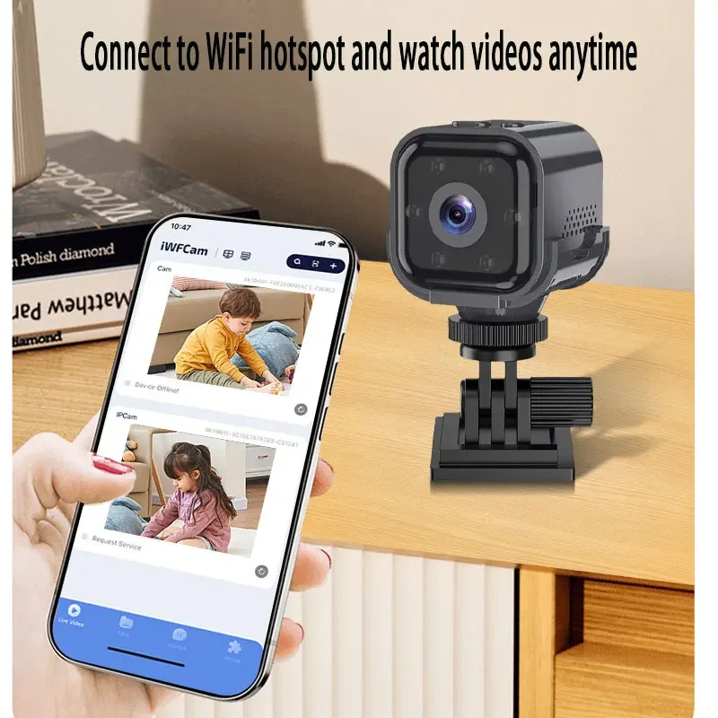 1080P Mini WiFi Camera Wireless Remote Monitoring, Night Vision Smart Home Security Surveillance Camcorder