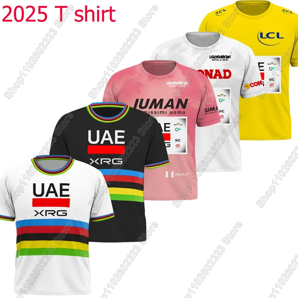 Футболка команды ОАЭ 2025 Чемпион мира MTB велосипедный трикотаж уличные технические рубашки тренировочные топы трикотаж для фитнеса одежда для бега