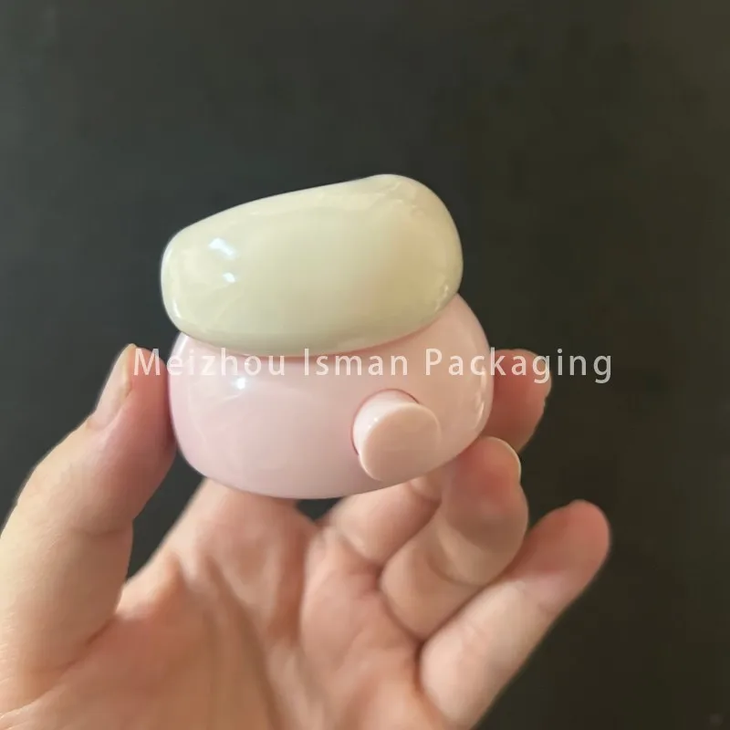 50 pçs vazio 3g bonito rosa branco viagem portátil recipiente de bálsamo labial máscara frasco blush caso embalagem com colher escova