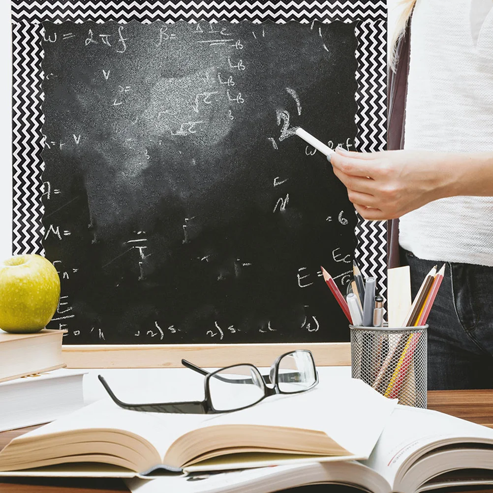 

1 Roll Black White Edge Bulletin Board Sticker Chalkboard Sticker Classroom Decor Modern Farmhouse Decoration 10m