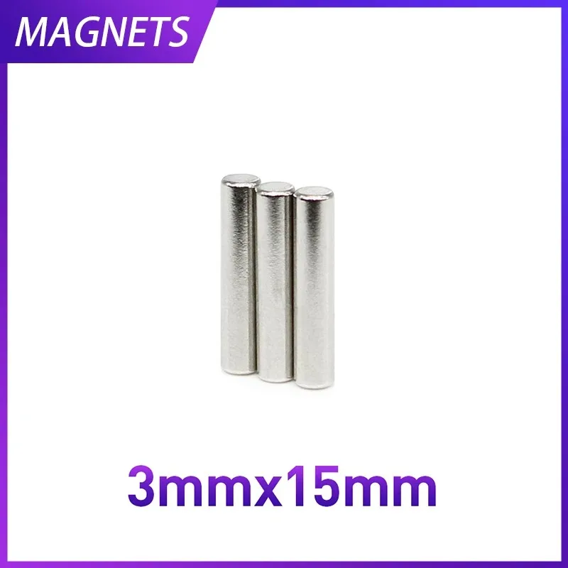 20/50/100/200/500PCS 3x15 Powerful Strong Magnetic Magnets Disc 3mmx15mm Small Round Permanent Neodymium Magnets 3x15mm 3*15 mm