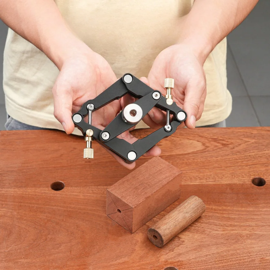 Woodworking Self-Centering Doweling Jig Kit Quickly Locating the Center Center Woodworking Solid Wood Round Square Wood Opening