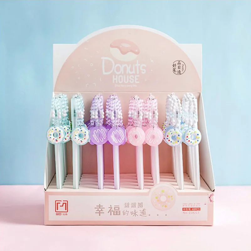 1 Piece Donuts Gel Pen Kawaii Pendant Cute Stationery Office School Supply Sweet Korean Japanese Pretty Lovely Desserts