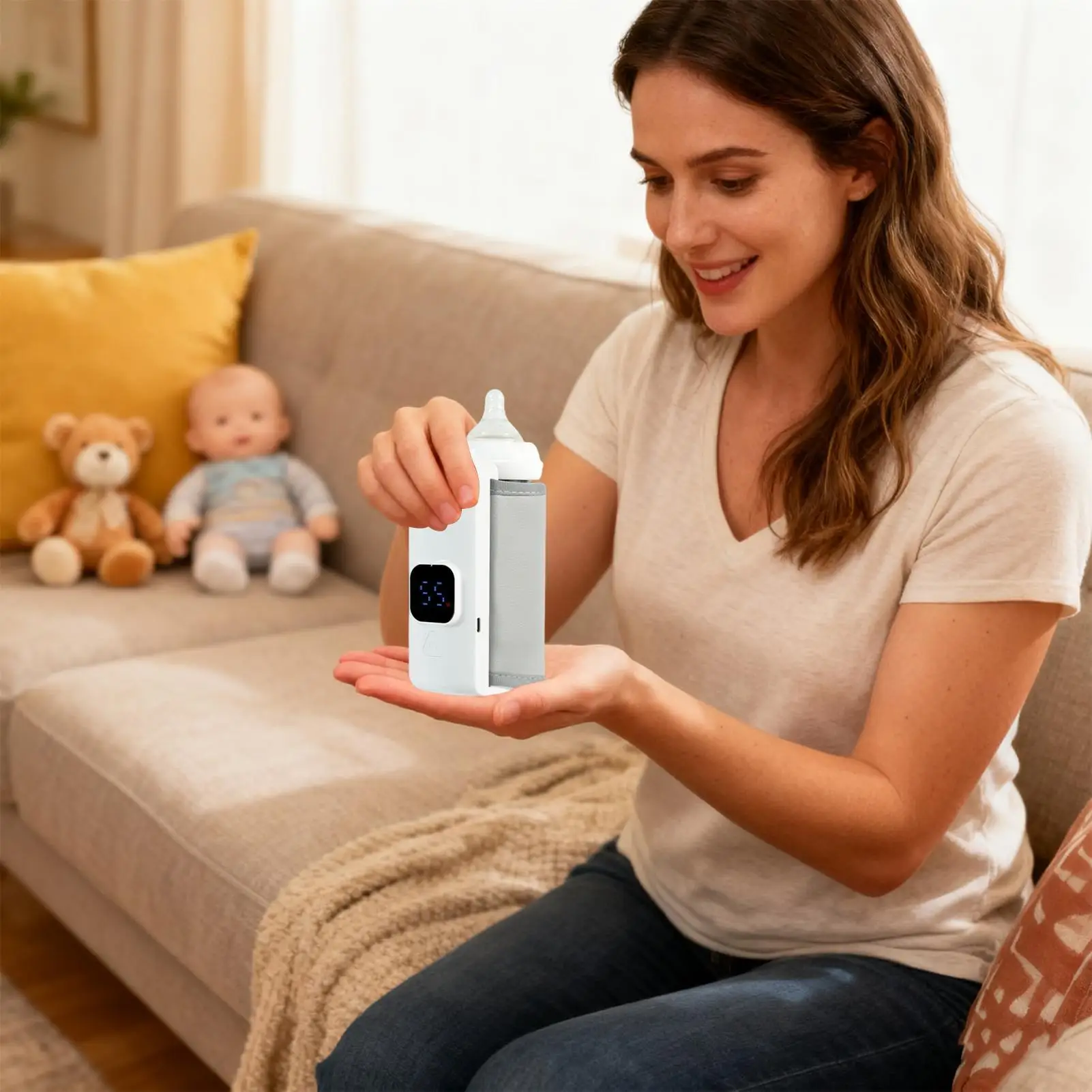 

Портативный подогреватель молока Портативные принадлежности для кормления на батарейках Подогреватель бутылочек молока для ночного утенка Ежедневно Зима Осень Дома