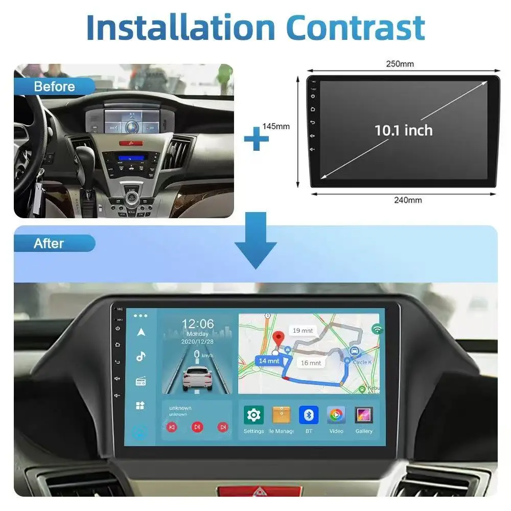 Android 14 Carplay Auto For Honda Odyssey 4 RB3 RB4 2008-2014 Car Radio Multimedia Video Player Navigation NO 2Din DVD 4G+Wifi