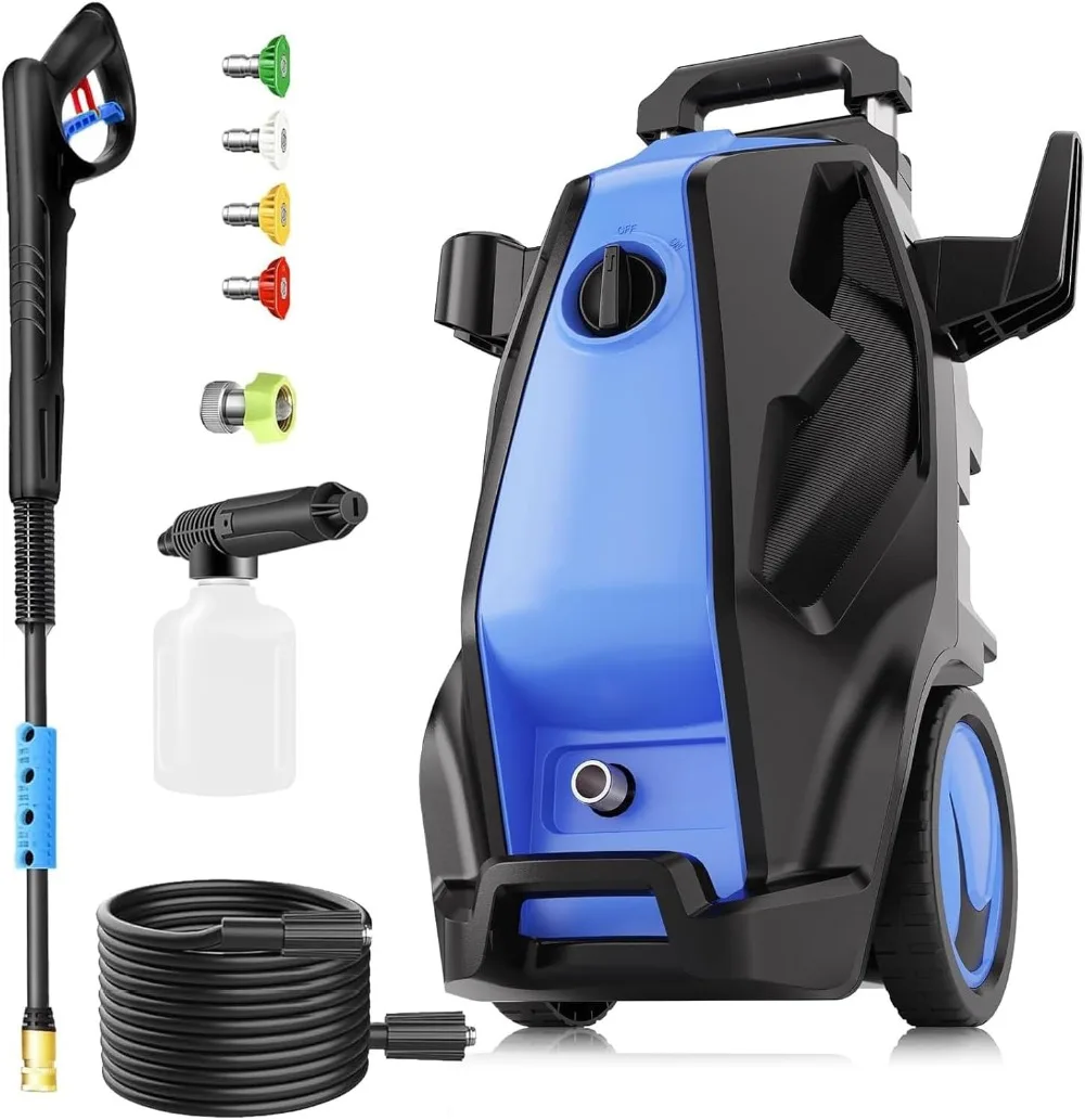 

4500PSI 4.0GPM Electric Pressure Washer Power Washer with 33 FT Extension Hose,4 Quick Connect Nozzles and Foam Cannon for Cars