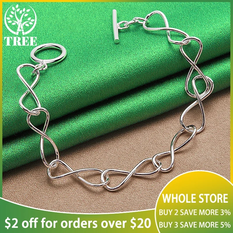 

ALITREE 925 Sterling Silver Bracelet High Quality Classic Chain Bracelets Women's Wedding Party Fashion Jewelry Gifts