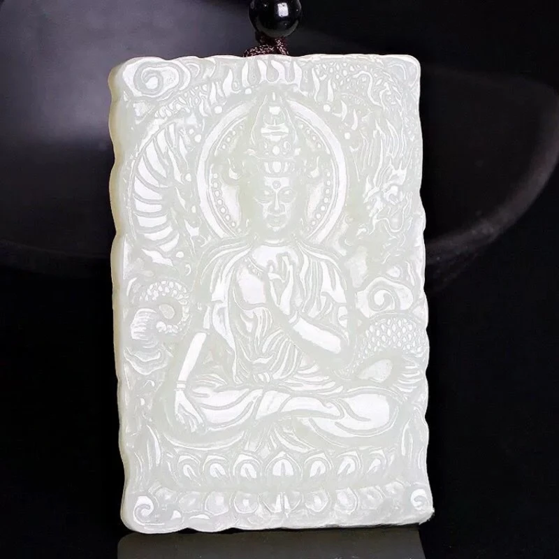 

Afghanistan Guanyin Pendant Panlong Guanyin Inviting Wealth and Safe Men's Pendant Necklace