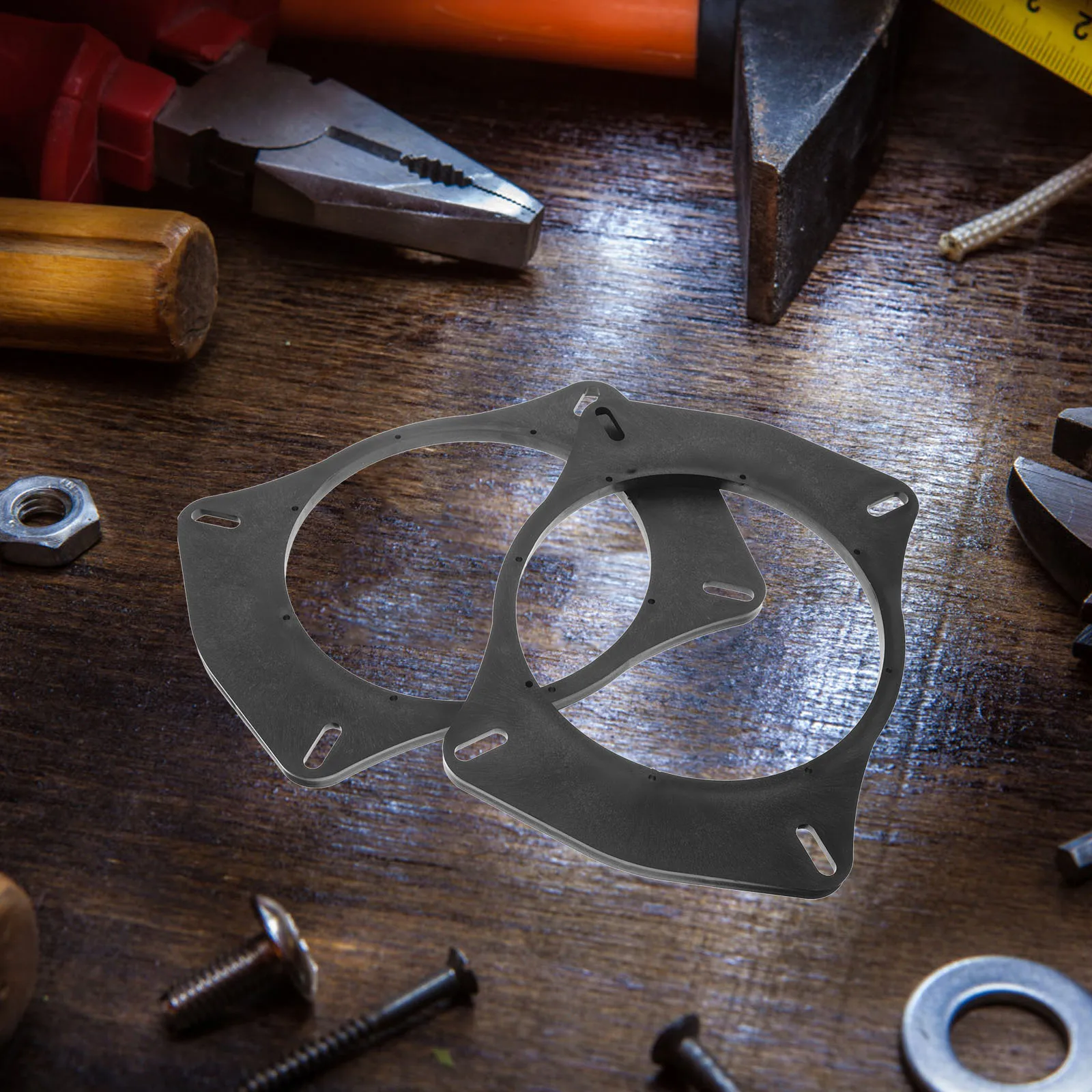 

2pcs Car Audio Speaker Bracket Spacer Adapter Ring Mounting Gasket Black 6.5 Inch No Drilling Universal Fit Rear