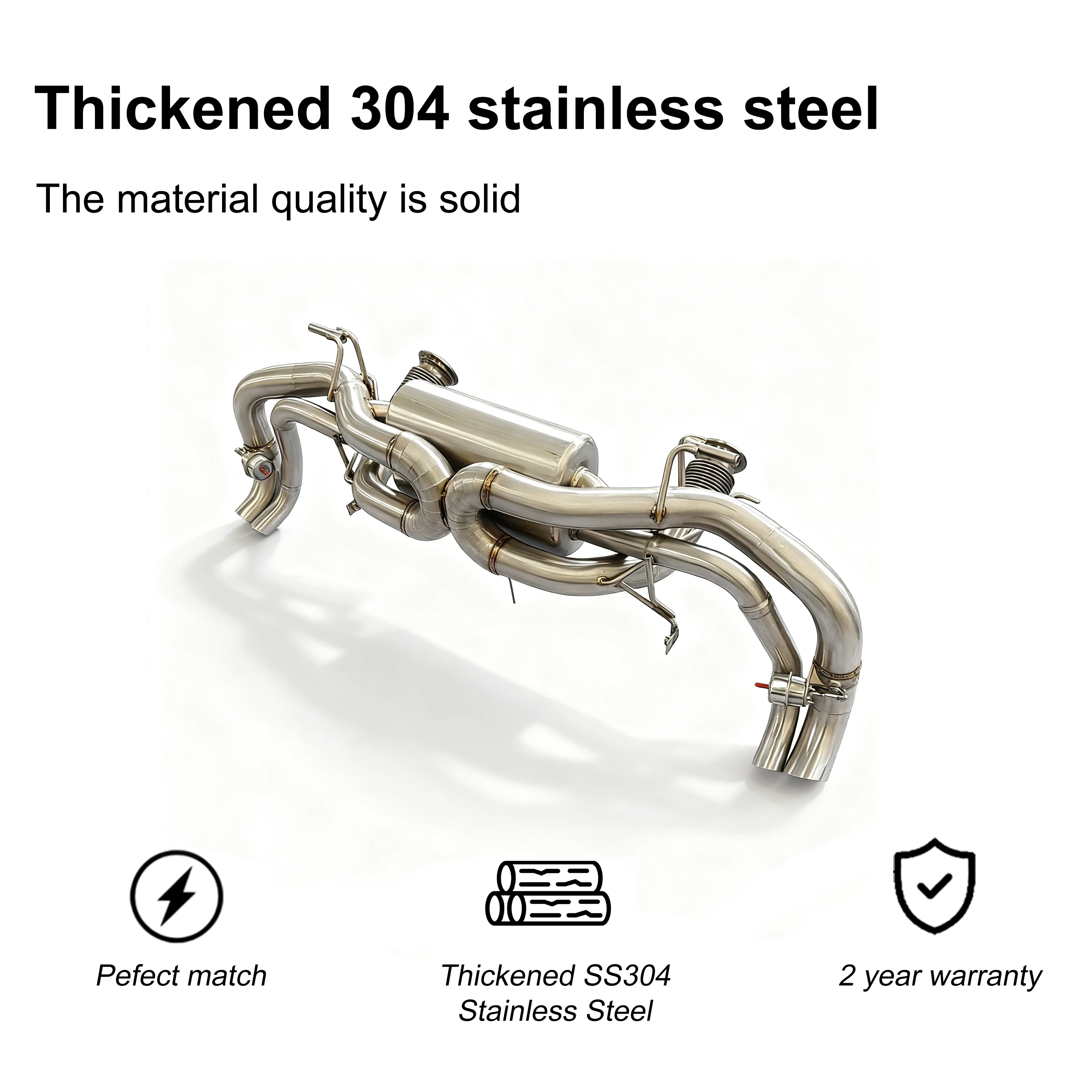ACE Hochwertige Edelstahl-Auspuffanlage für Audi R8 V10 5.2L, Klappengesteuerter Catback-Auspuff, Schalldämpfer, Leistungs-Auspuffrohr – Detail 6