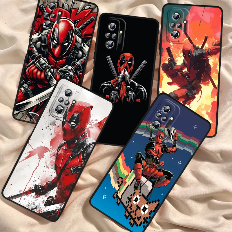 Death Attendant Marvel Fashion For Xiaomi Redmi Note 13 12R 12 12S Turbo 11 11T 11S 10 10S Pro Plus 5G Black Soft Phone Case