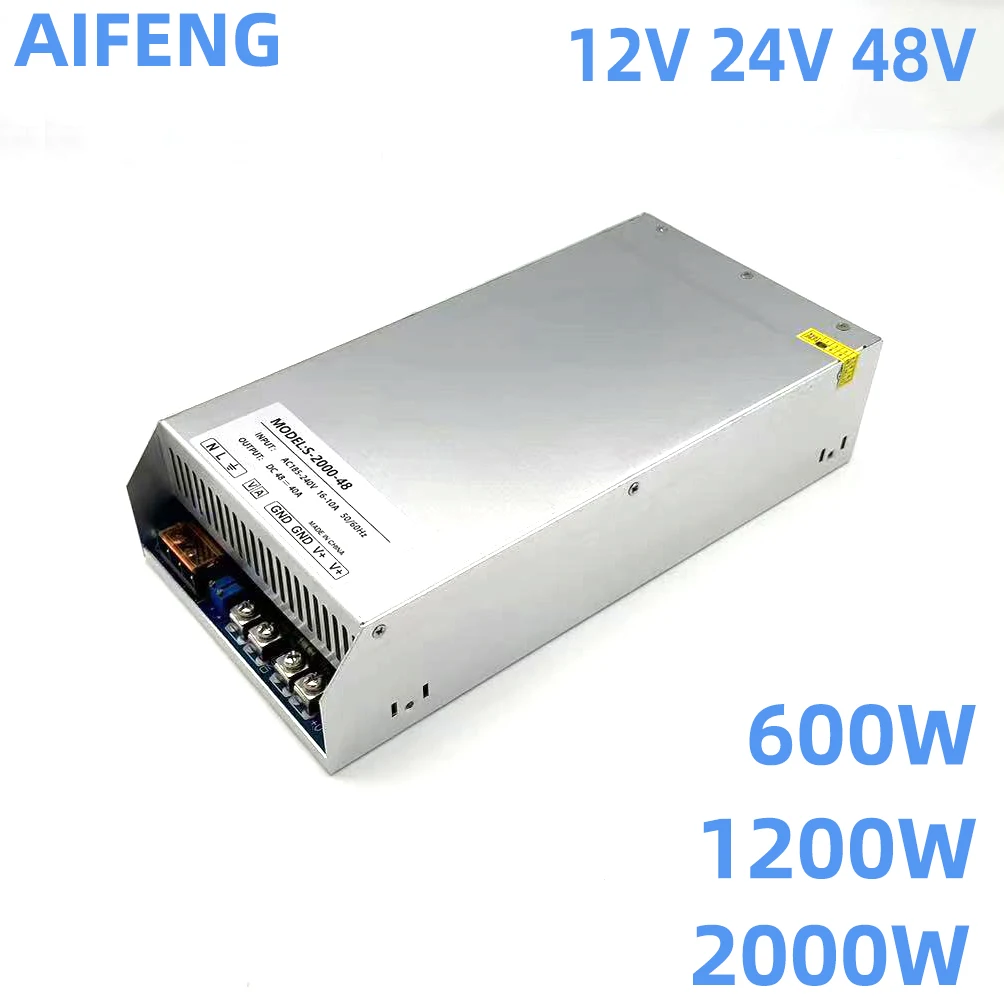 600W 1200W 2000W Power Supply  220V Ac To Dc 24V 12V 48V Smps Switching Power Supply Source Transformer Uninterruptibl