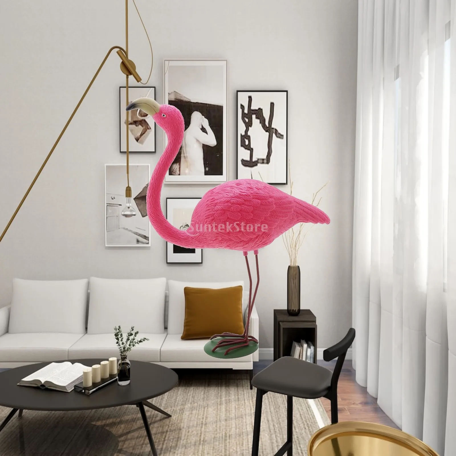 Plastic Flamingo Yard Lawn Ornament Bright Color Decor Statue for Flamingo Garden Decoration Accent