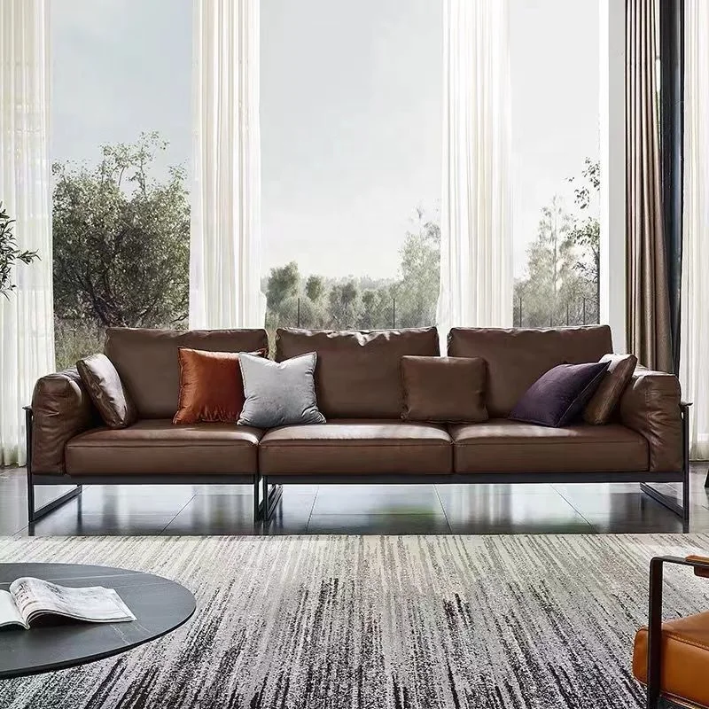 

&S Luxury Couch Genuine Leather Sofa Design Set for Large Small Apartments Straight Row for Hotel Living Room Sofas*