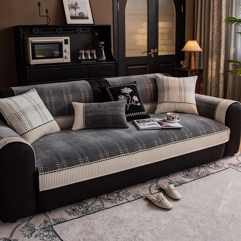 Cotton Fabric Four Seasons Universal Non-Slip Sofa Cushion Modern Simple Combination Sofa Cushion Cover Towel