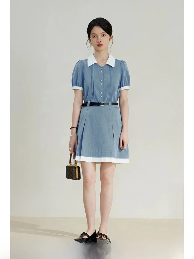 

Fashionable Shirt And Short Skirt Set Women's Slimming Elegant Half-length Skirt Summer 2023 New Arrival Polyester Fabric