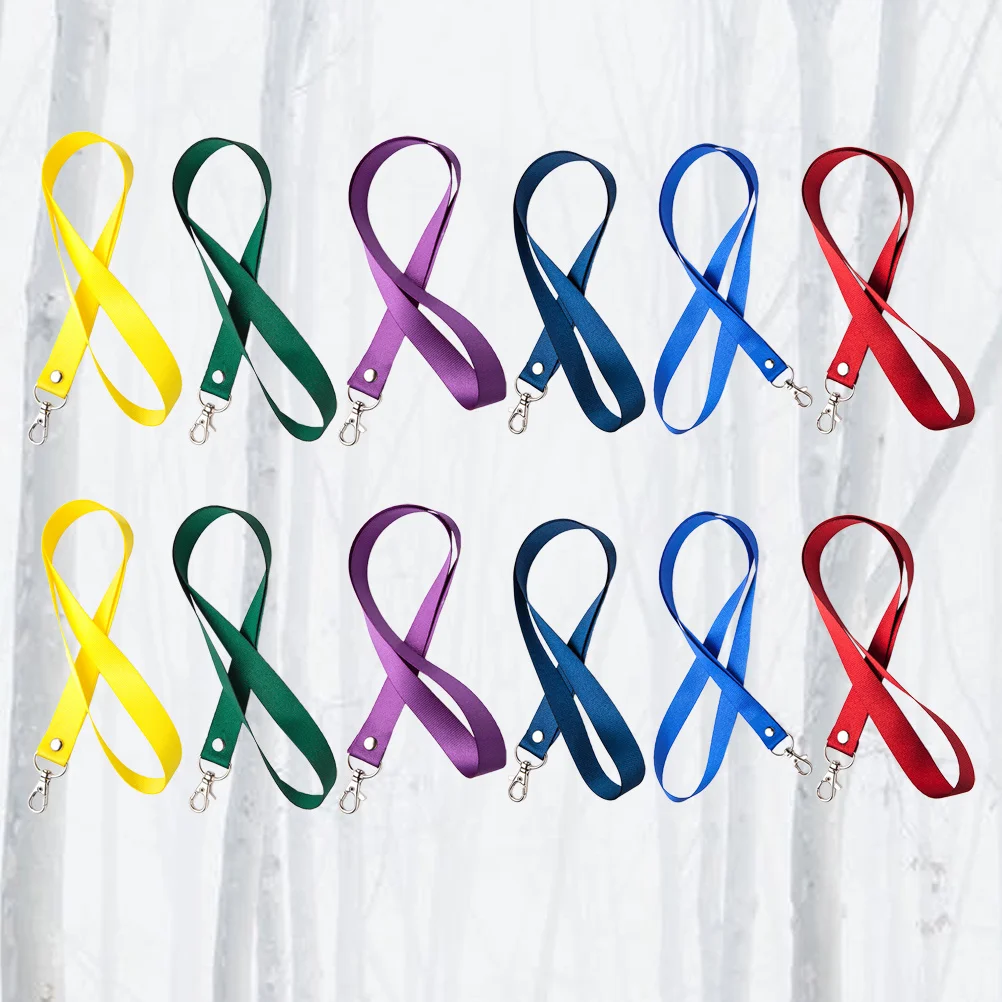 12 قطعة حبل شارة معلق حزام رقبة ملون للعمل المدرسي حاملي بطاقات الهوية مثالية لحكام المدربين #6