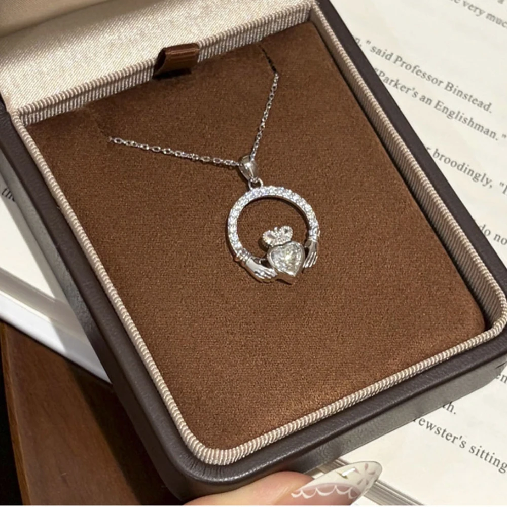 D Color VVS1 1ct Heart Shape Moissanite Pendant S925 Sterling Silver Necklace for Woman Birthday Party High-End Jewelry Gift