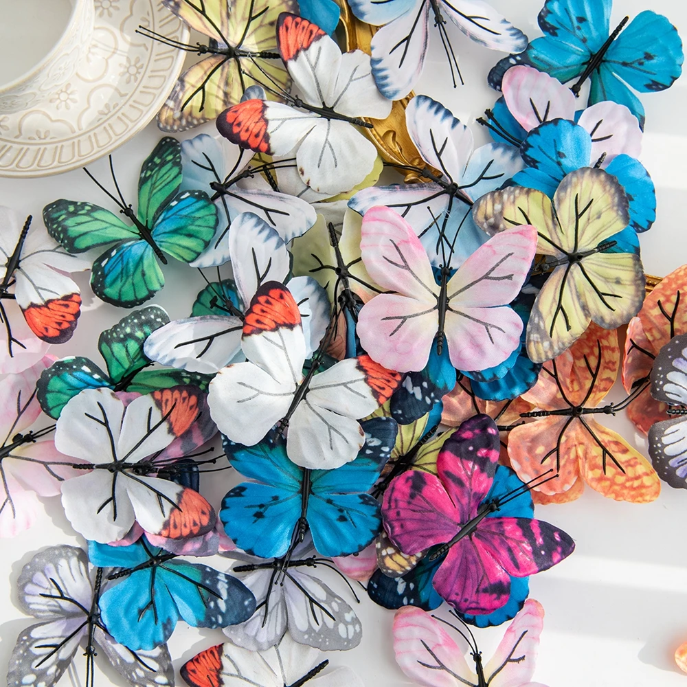 Künstliche Schmetterlinge 3D Hochzeit Garten Festival Party Tisch Dekor Vasen Hause Sammelalbum Kranz Diy Geschenk Boxen Zubehör Billig – Detail 5