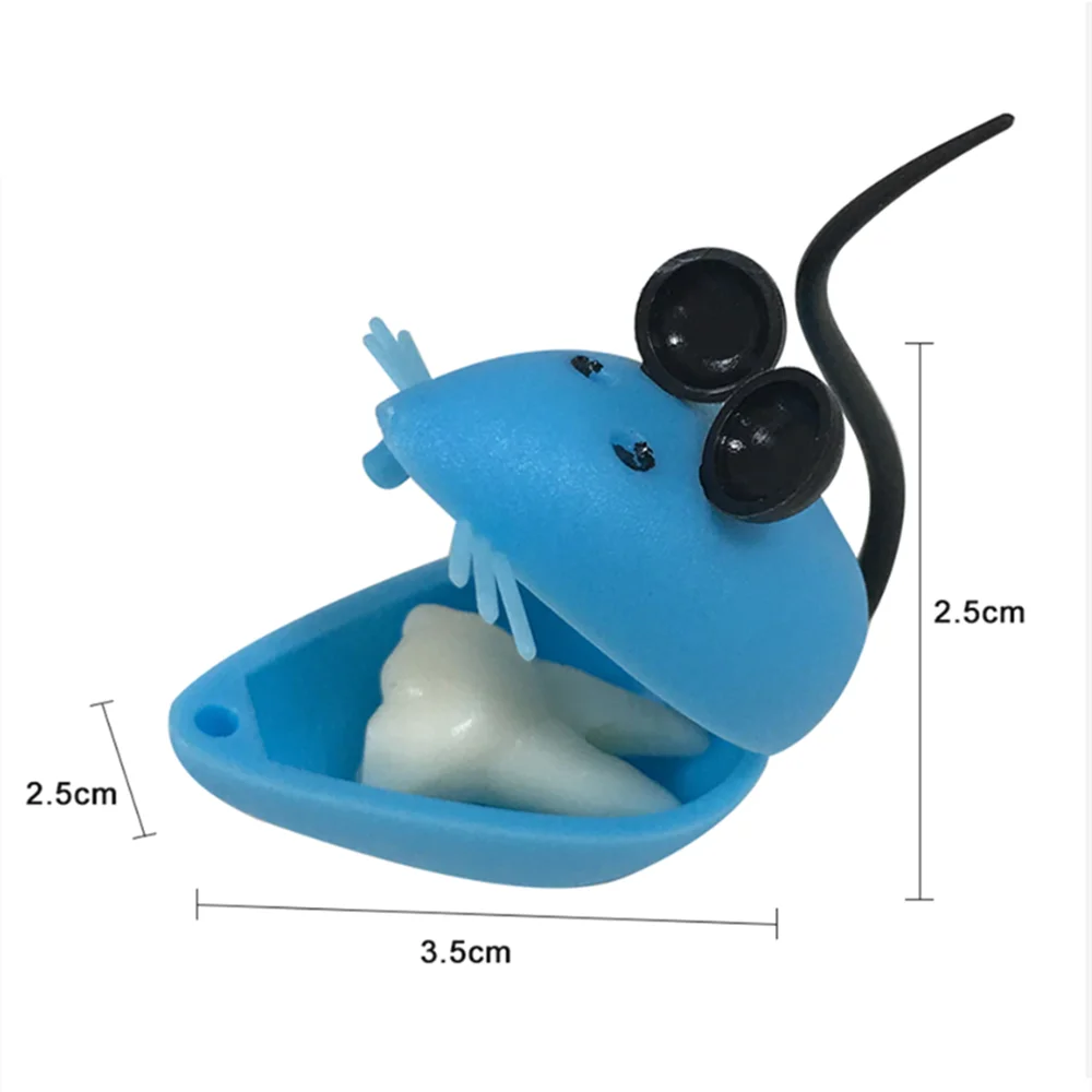 50pcs Milk Tooth Box Baby Tooth Box Mouse Shape Kids Teeth Storage Box Souvenir Save Case Deciduous Tooth Organizer Container