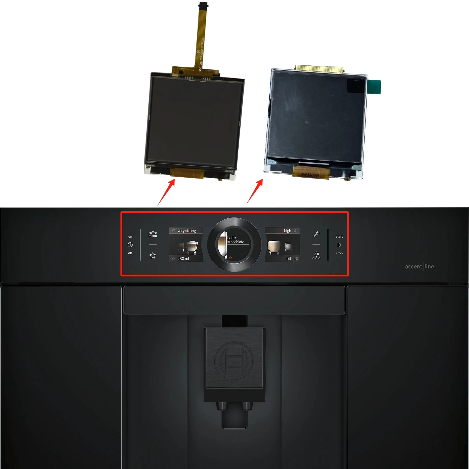 New Original LCD Touch Screen Assembly For Bosch CTL836EC6 CTL836EC6W Built-in Coffee Machine Replacement Part