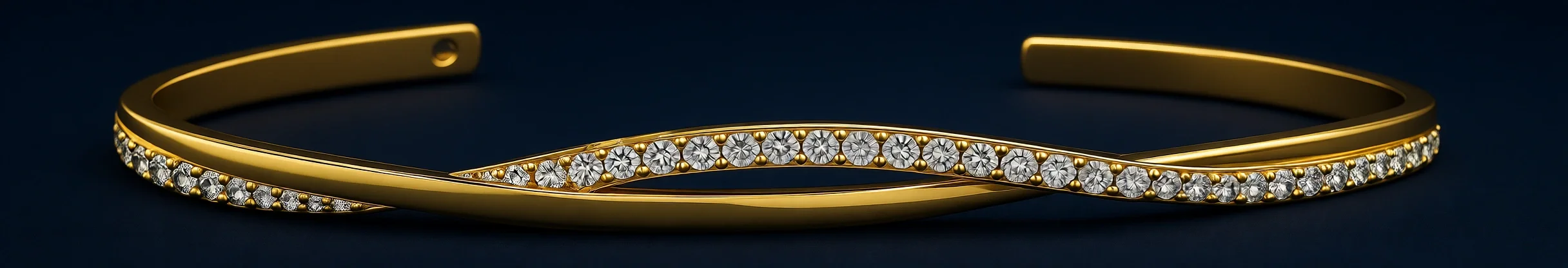 

Регулируемые браслеты-манжеты из позолоченного золота 14K и серебра с кубическим цирконием для женщин