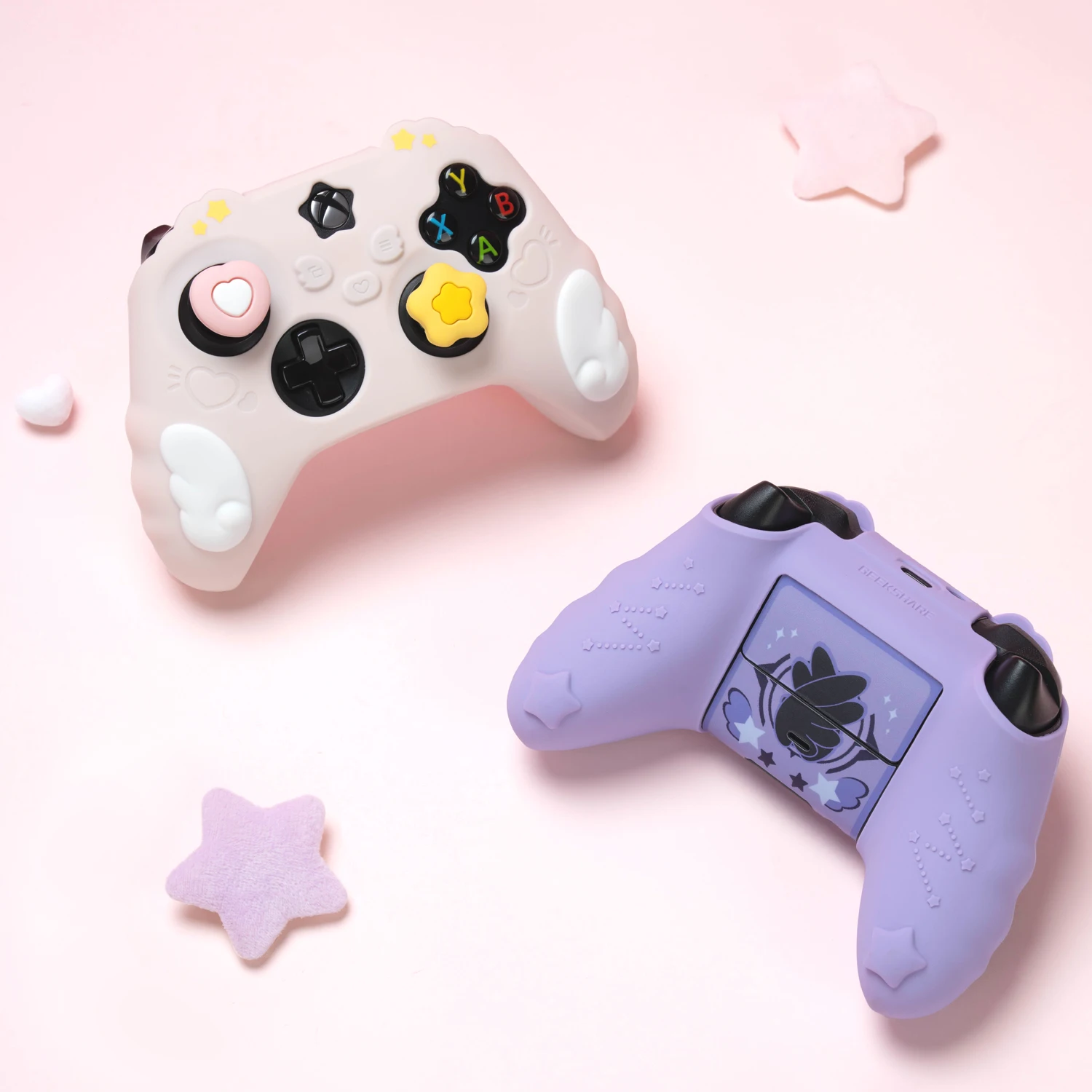 Star Wings Love Silicone Soft Protector Sticker Skin For Xbox Series X/S Game Controller Case XSX XSS Thumb Stick Grip Cap Cover