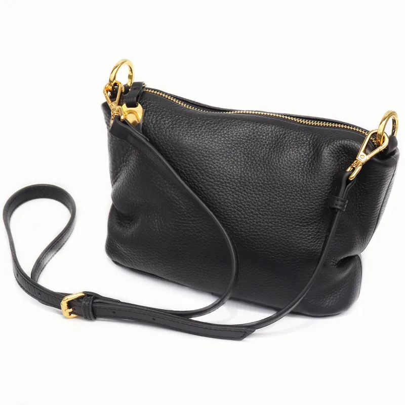 Women Small Handbags Soft Genuine Leather Shoulder Crossbody Bags Vintage Pleated Design Female Messenger Summer Purses Tote Bag