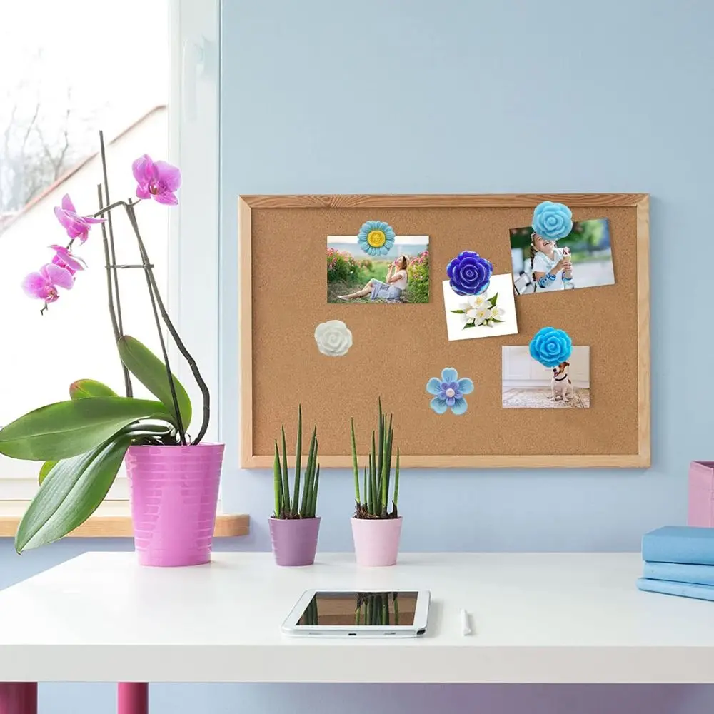 30Pcs DIY Butterfly Push Pins 3D Colorful Flower Pushpins Reusable with Box Blackboard Push Pins School Stationery