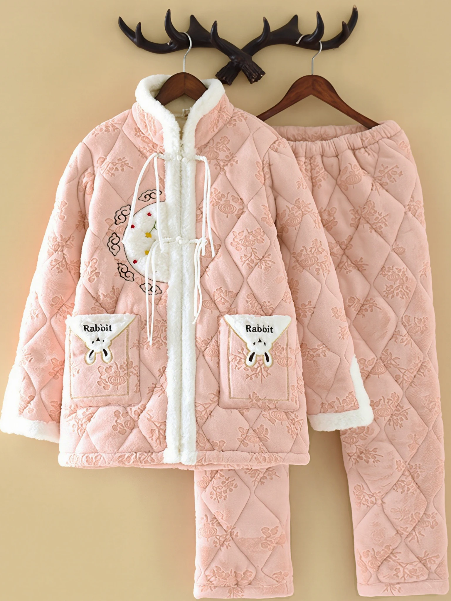 thiened-cotton-tee-layer-zipper-stand-colletto-abbigliamento-per-la-casa-coral-fce-calore-spwear-set-per-donna-in-inverno