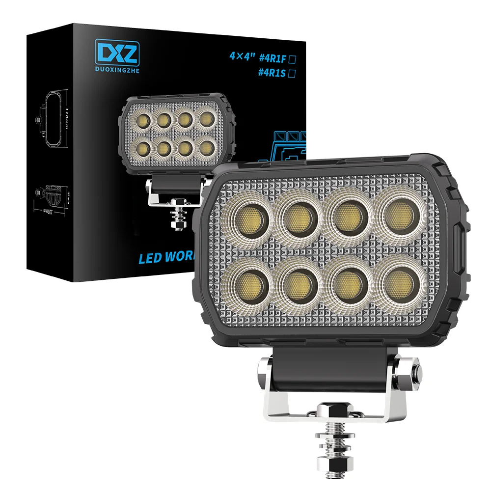 4.5 Inch 32 LED Rectangle Floodlight 9-32V 24W Car Work Light For Jeep Truck Boat Tractor ATV Offroad 4X4 Barra LED Headlight