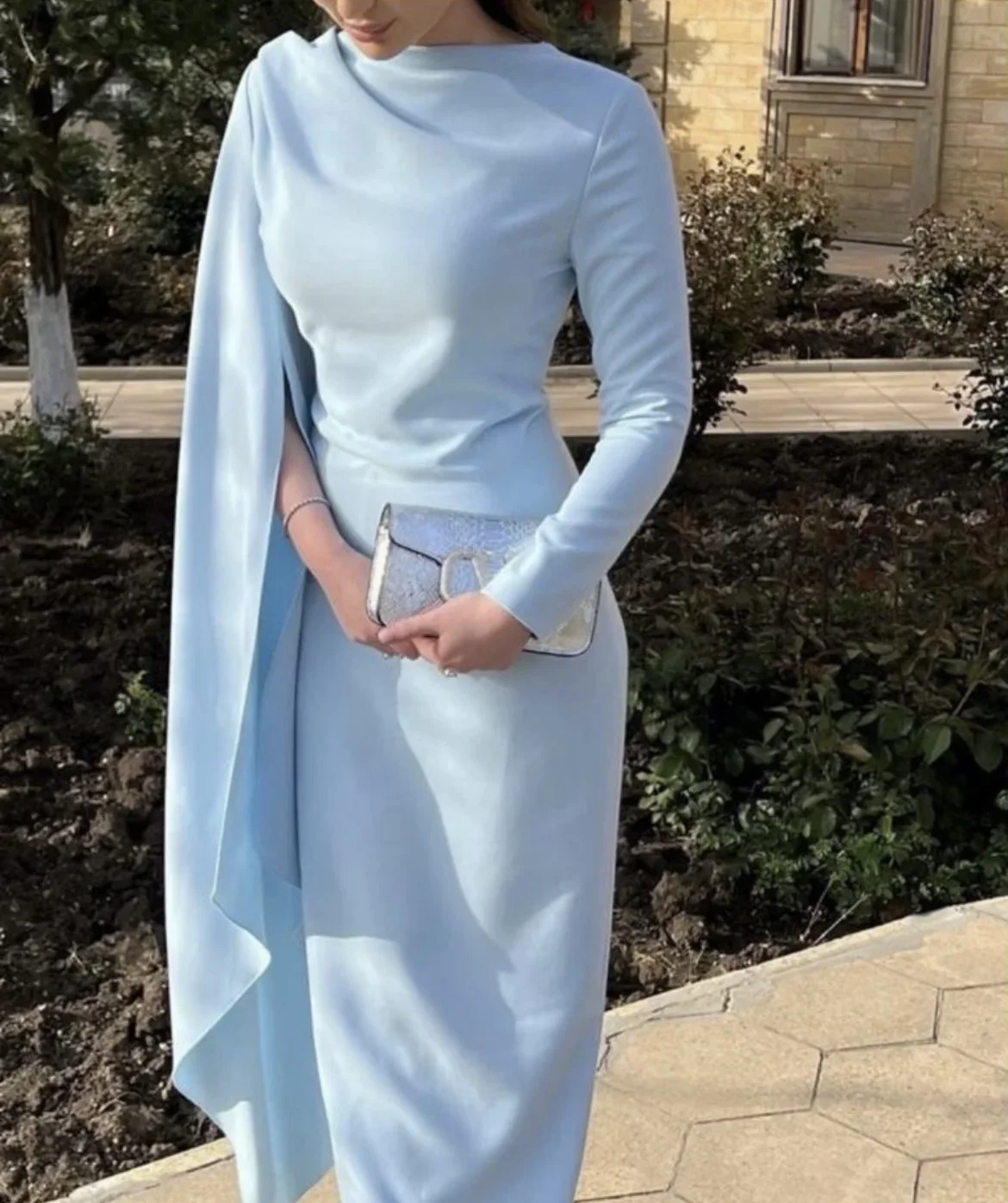 Baby Blue Prom Dresses Arabia saudita Party Gown abito da sera di lusso formale 2024 Long Cocktail Occasion richiesta adatta matrimonio