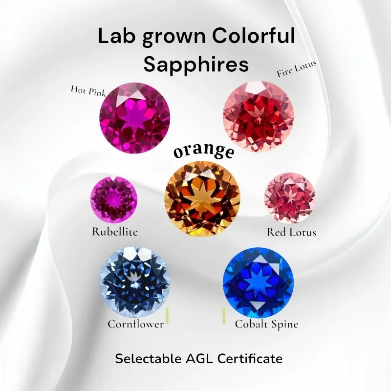 

Выращенные в лаборатории красочные сапфиры круглой огранки многоцветные AAA + драгоценные камни для установки ювелирных изделий и индивидуального дизайна на выбор Сертификат AGL