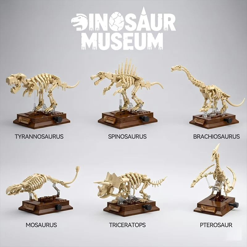 Blocchi da Costruzione Fossili di Scheletro di Dinosauro, Modello Tyrannosaurus Rex di Jurassic Park World, Mattoncini Regalo, Ornamenti e Decorazioni
