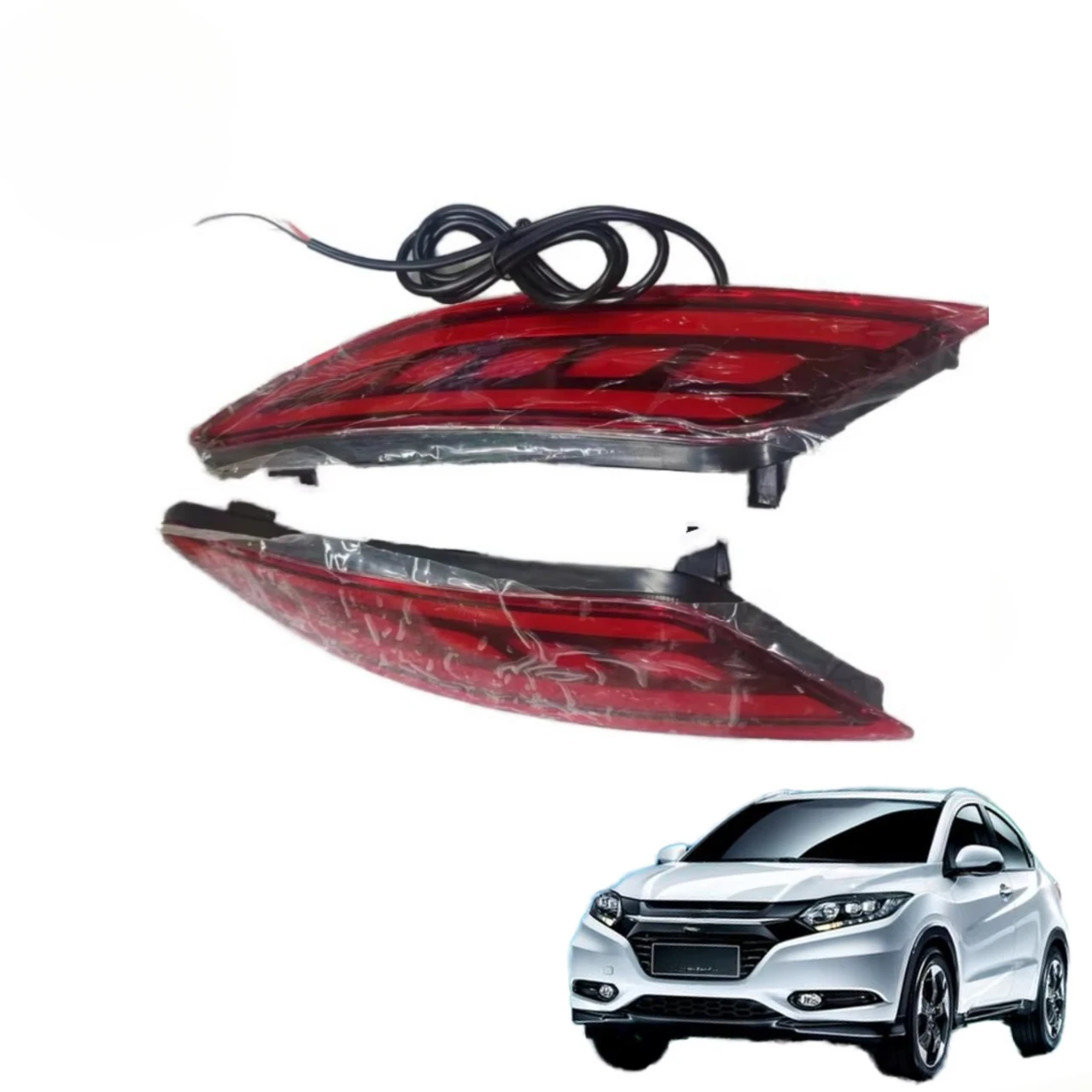 

2 шт. водонепроницаемый 2-функциональный светодиодный фонарь заднего бампера с стоп-сигналом водителя для VEZEL 2014, крышка из АБС-пластика, автомобильные аксессуары