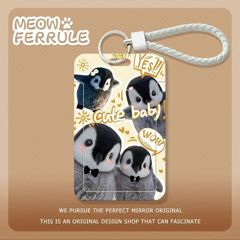 Cute Cartoon Penguin Colorful Credential Badge Holder Student Campus Lanyard Cards Holder Bank Business Work Card Holder Pendant