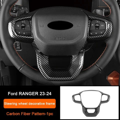 Накладки из карбона для тюнинга интерьера Ford Ranger Wildtrak T9 2023-2025: задний воздуховод, центральная панель, панель переключения передач