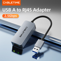 CABLETIME Ethernet Adapter USB A 2.5Gbps to LAN Network RJ45 Suit 2500Mbps for Dell Macbook Mi Box Lenovo Acer Laptop