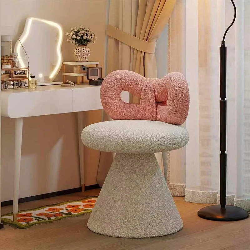 Cream style rotatable makeup stool, women's leisure stool, rotatable butterfly makeup stool, household bedroom makeup chair
