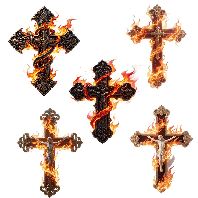 Three Ratels CAB108 Flame Cross Art Wall Stickers for Home Decoration motorcycle decoration Computer decal Personalized car deca
