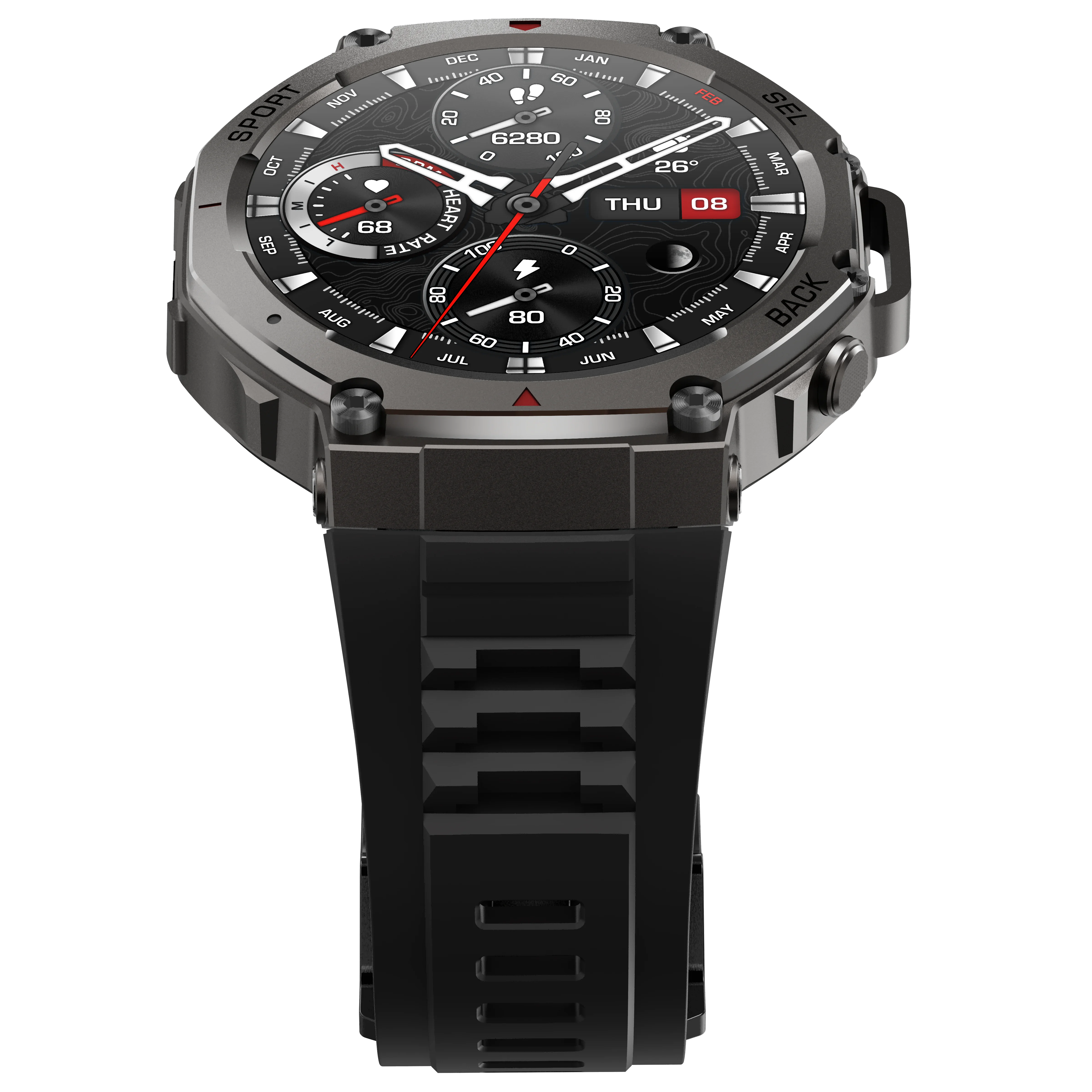 TJXL-DM58 Smart Watch Smartwatch Ultra Bright AMOLED Screen 7 Day Battery Life 170+ Workout Modes Heart Rate Blood Oxygen Measur